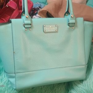 Kate Spade Blue Tote Bag with Structured Design